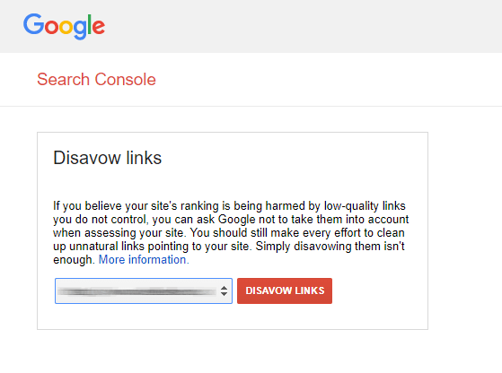 Google disavow links tool